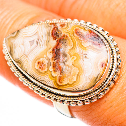 Laguna Lace Agate Rings handcrafted by Ana Silver Co - RING112909