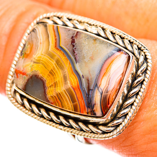 Crazy Lace Agate Rings handcrafted by Ana Silver Co - RING112913