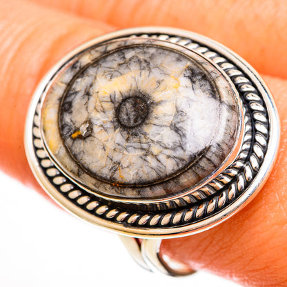 Moroccan Goniatite Fossil Rings handcrafted by Ana Silver Co - RING112925