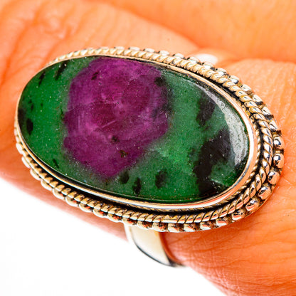 Ruby Zoisite Rings handcrafted by Ana Silver Co - RING112926