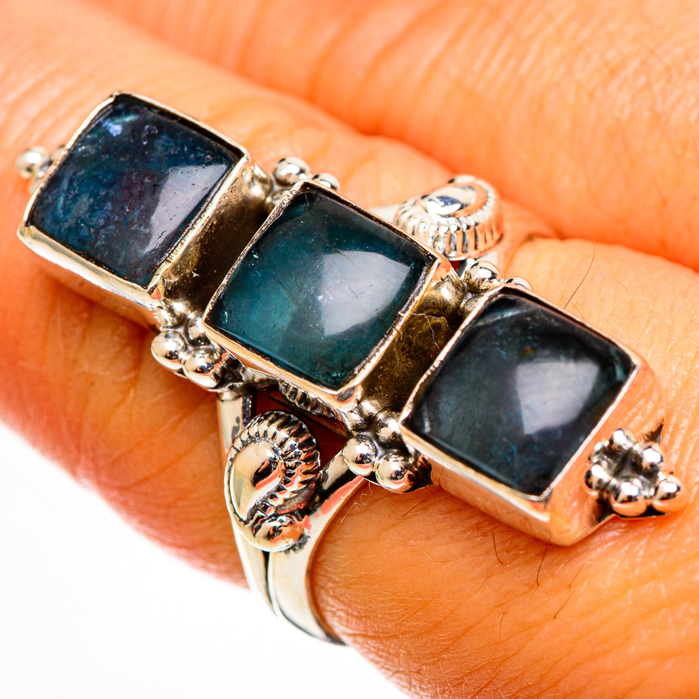 Blue Fluorite Rings handcrafted by Ana Silver Co - RING112928
