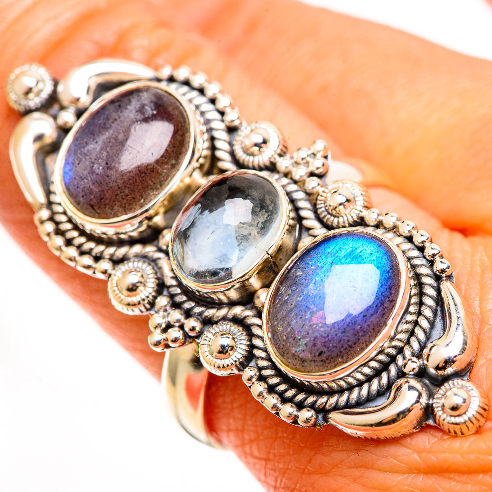 Labradorite Rings handcrafted by Ana Silver Co - RING112930