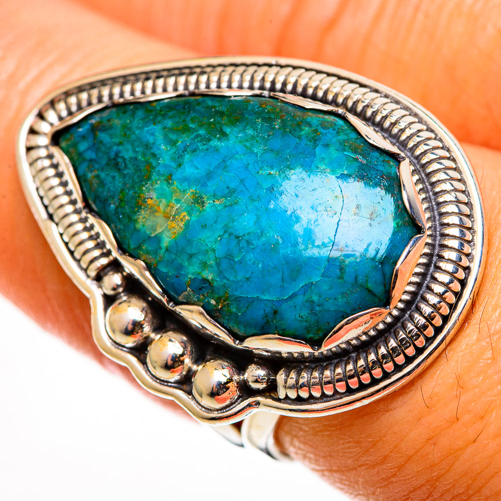 Chrysocolla Rings handcrafted by Ana Silver Co - RING112931