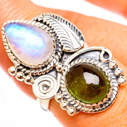Rainbow Moonstone Rings handcrafted by Ana Silver Co - RING112932