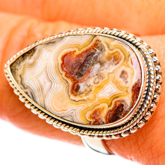 Laguna Lace Agate Rings handcrafted by Ana Silver Co - RING112936