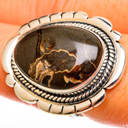 Turritella Agate Rings handcrafted by Ana Silver Co - RING112937