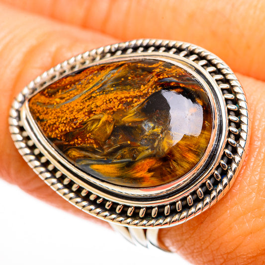 Golden Pietersite Rings handcrafted by Ana Silver Co - RING112939