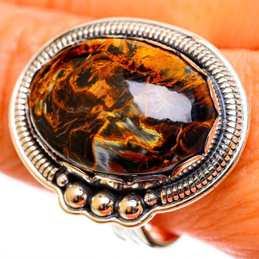 Golden Pietersite Rings handcrafted by Ana Silver Co - RING112948