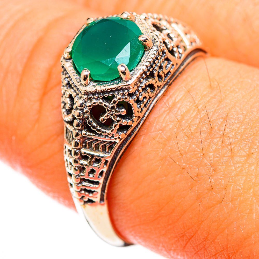 Green Onyx Rings handcrafted by Ana Silver Co - RING112957