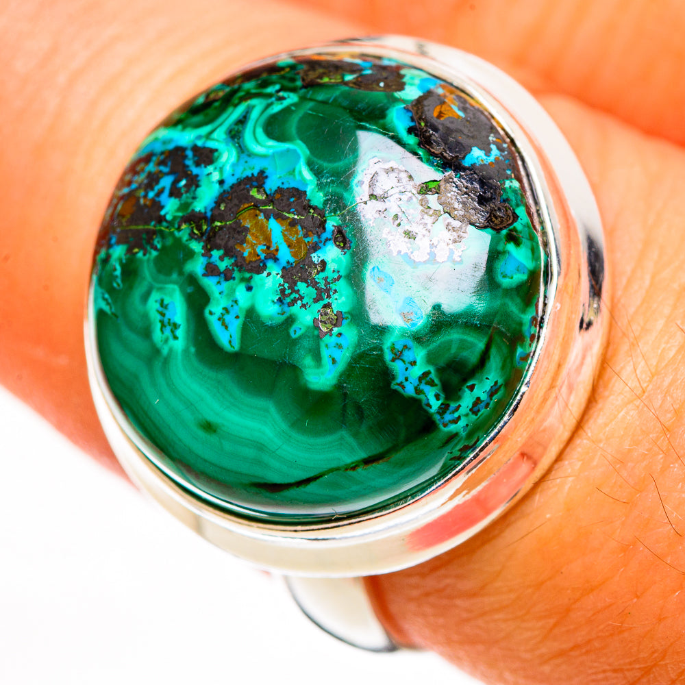 Malachite In Chrysocolla Rings handcrafted by Ana Silver Co - RING112958