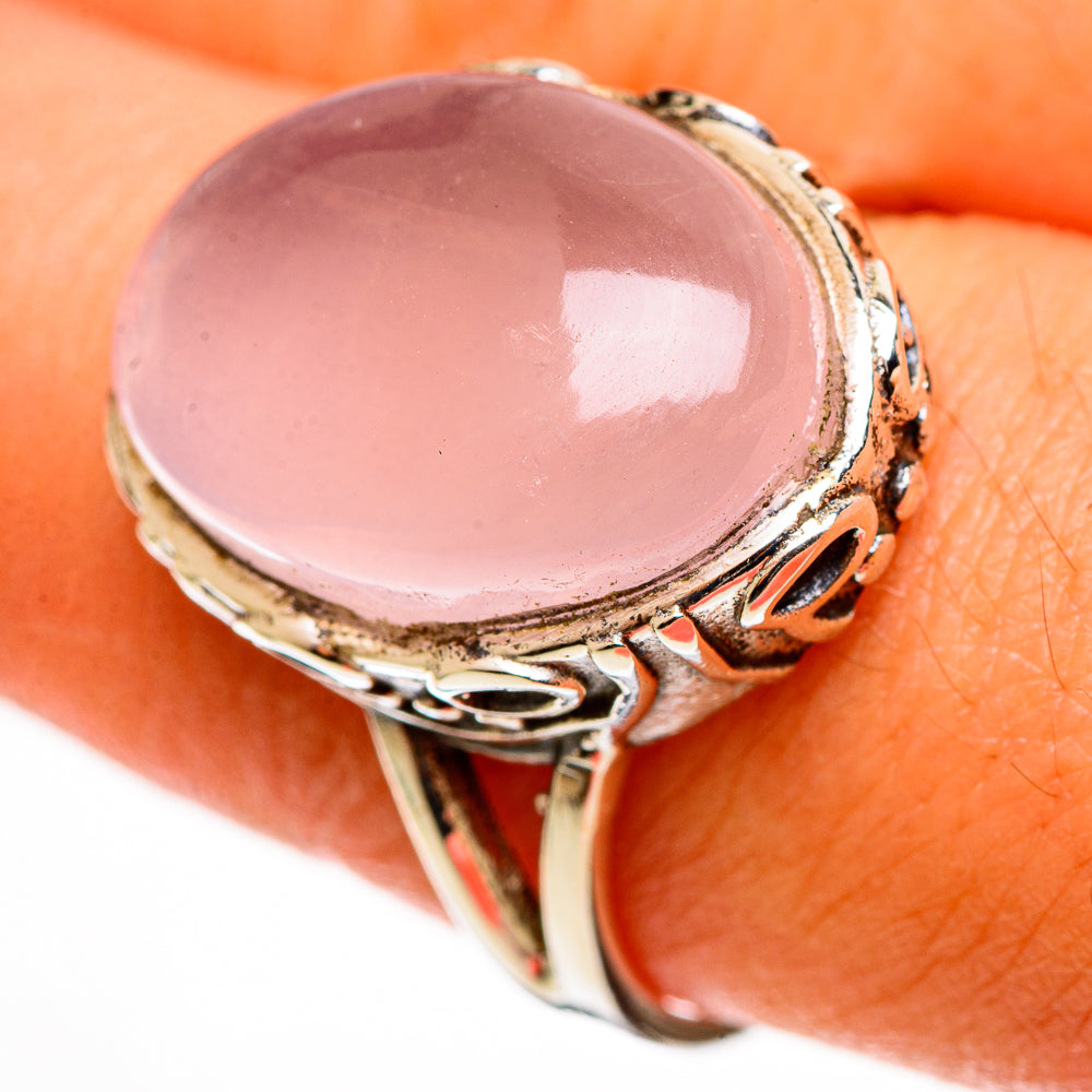 Rose Quartz Rings handcrafted by Ana Silver Co - RING112963