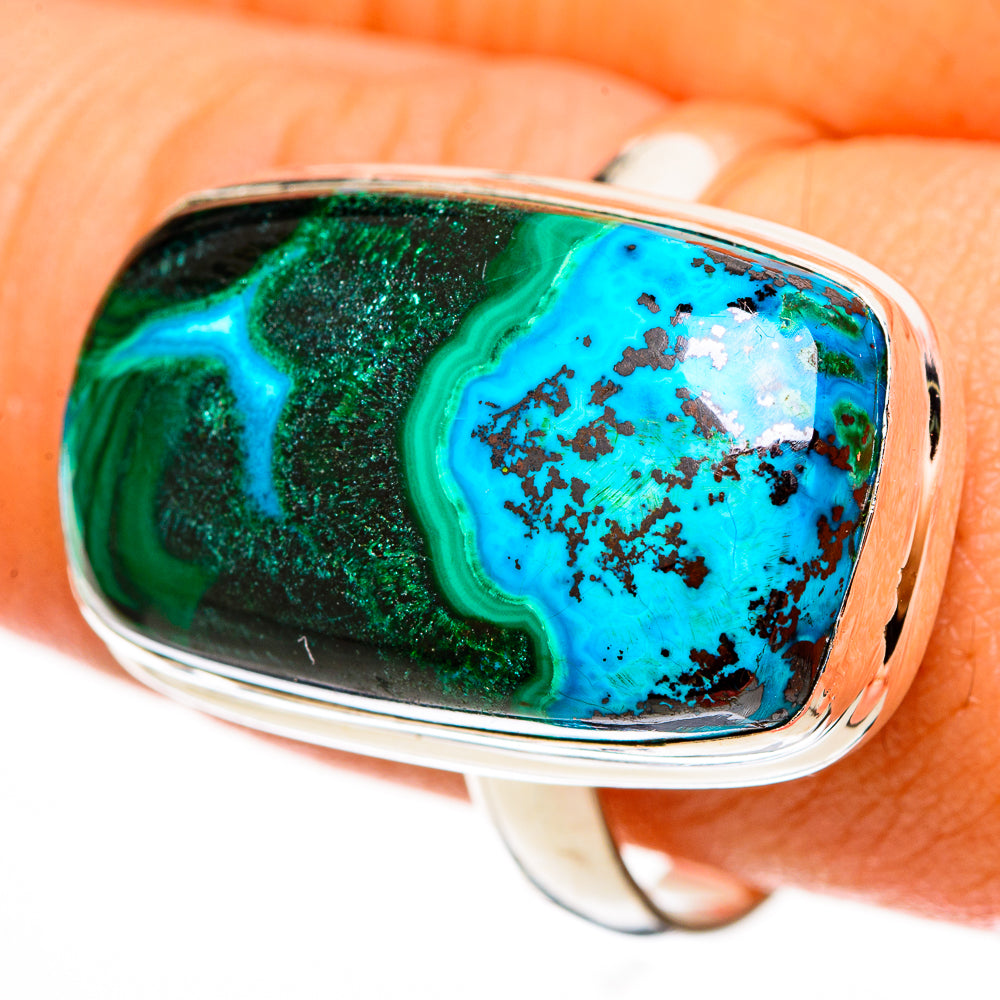Malachite In Chrysocolla Rings handcrafted by Ana Silver Co - RING112978