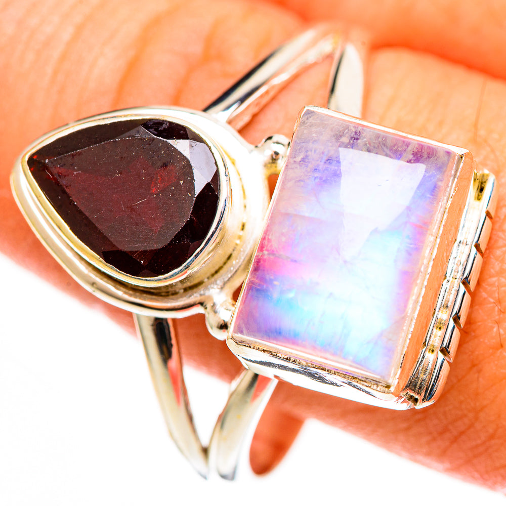 Pink Moonstone Rings handcrafted by Ana Silver Co - RING112979