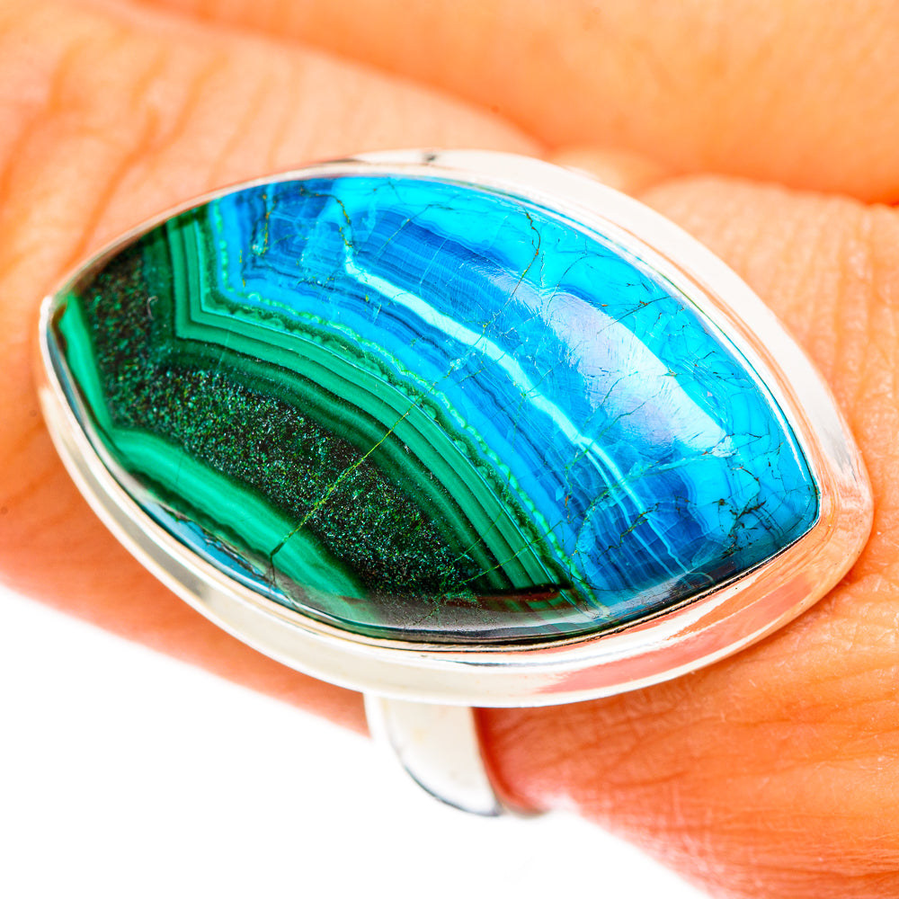 Malachite In Chrysocolla Rings handcrafted by Ana Silver Co - RING112981