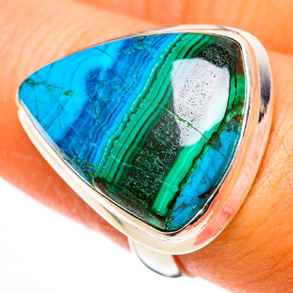 Malachite In Chrysocolla Rings handcrafted by Ana Silver Co - RING112982