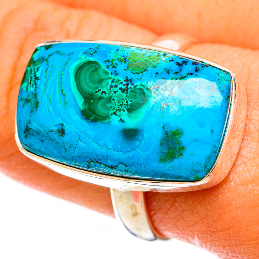 Malachite In Chrysocolla Rings handcrafted by Ana Silver Co - RING112985