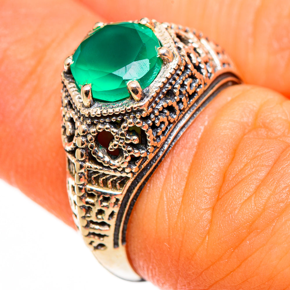 Green Onyx Rings handcrafted by Ana Silver Co - RING112989