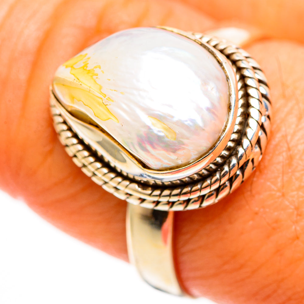 Mother Of Pearl Rings handcrafted by Ana Silver Co - RING113007