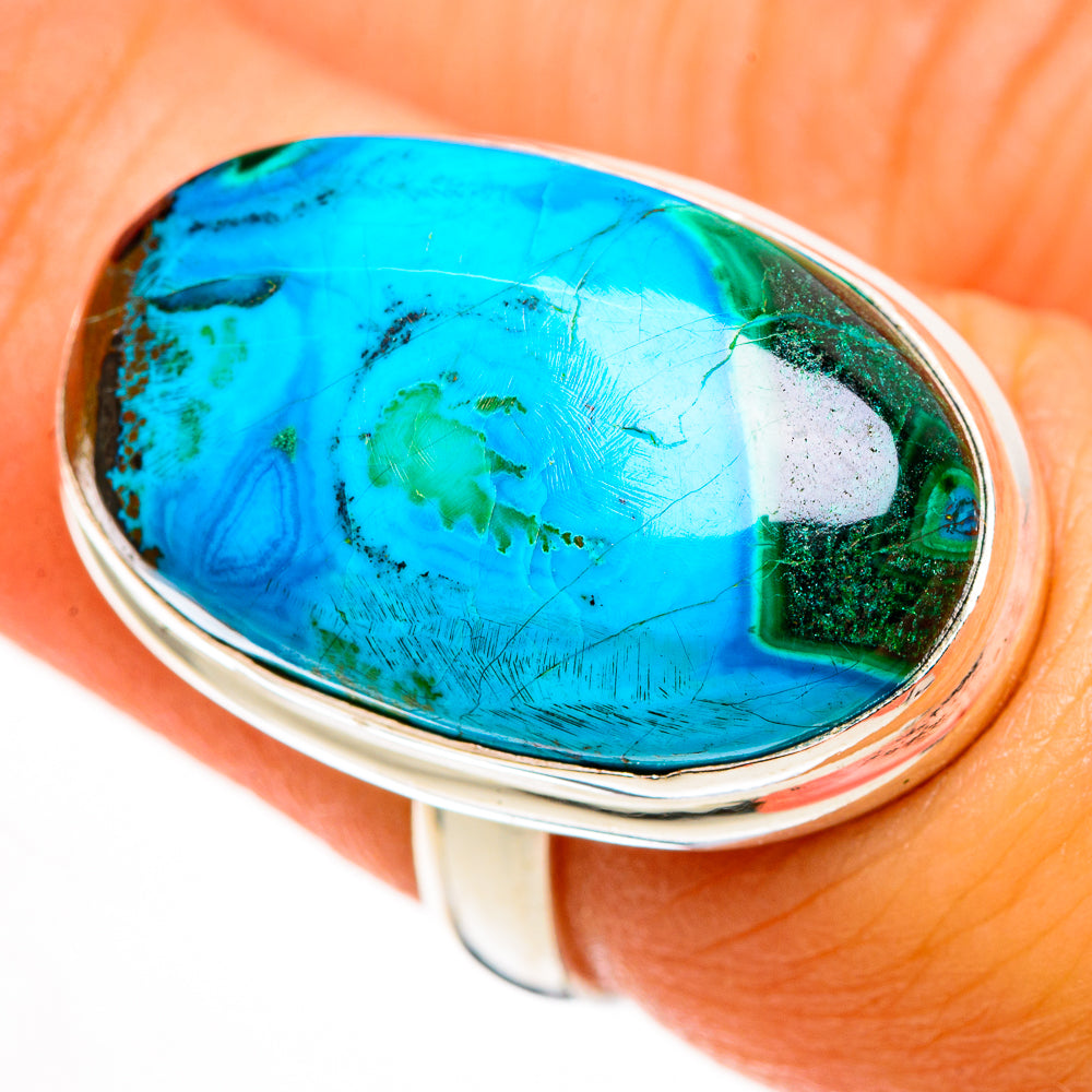Malachite In Chrysocolla Rings handcrafted by Ana Silver Co - RING113010