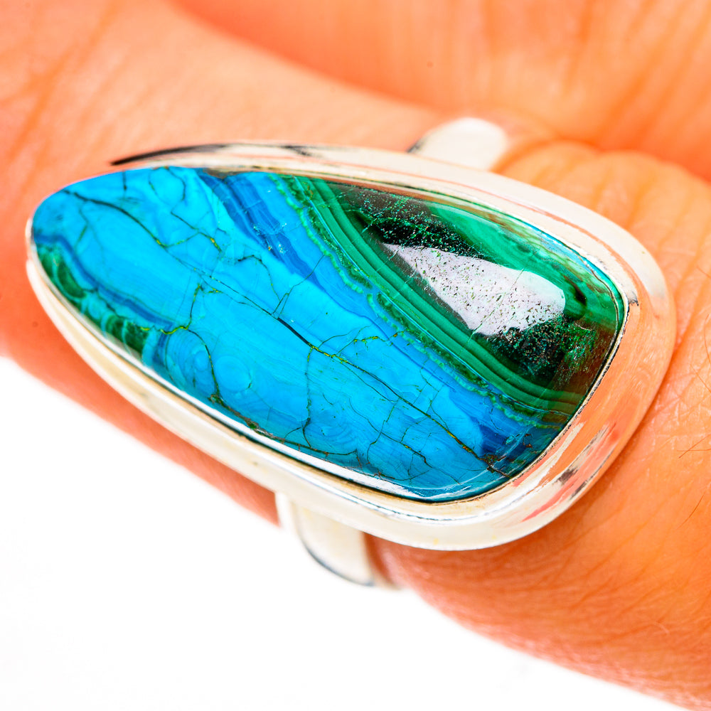 Malachite In Chrysocolla Rings handcrafted by Ana Silver Co - RING113011