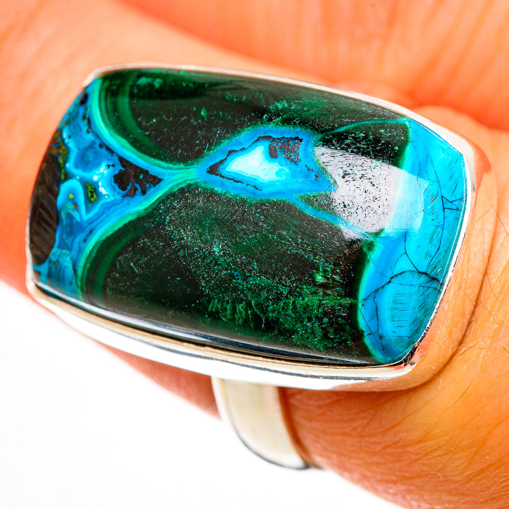 Malachite In Chrysocolla Rings handcrafted by Ana Silver Co - RING113013