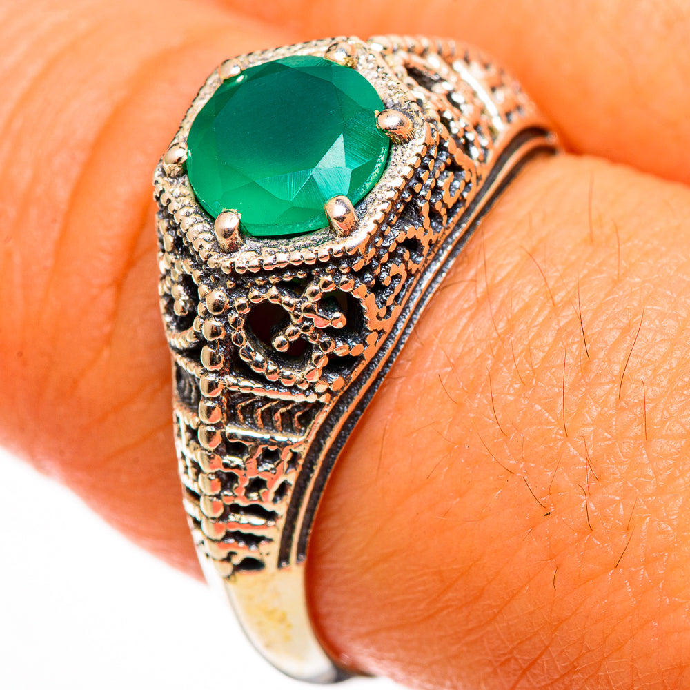 Green Onyx Rings handcrafted by Ana Silver Co - RING113023