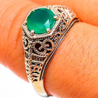 Green Onyx Rings handcrafted by Ana Silver Co - RING113023