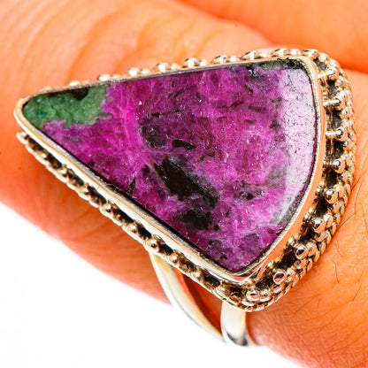 Ruby Zoisite Rings handcrafted by Ana Silver Co - RING113029