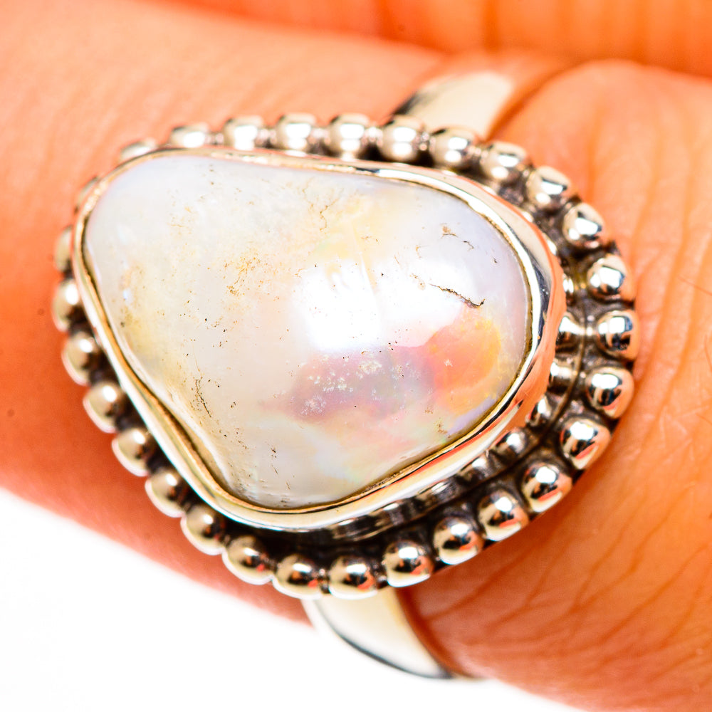 Mother Of Pearl Rings handcrafted by Ana Silver Co - RING113039
