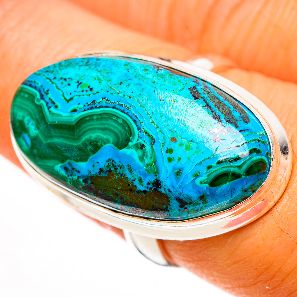 Malachite In Chrysocolla Rings handcrafted by Ana Silver Co - RING113043