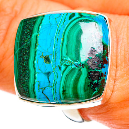Malachite In Chrysocolla Rings handcrafted by Ana Silver Co - RING113044