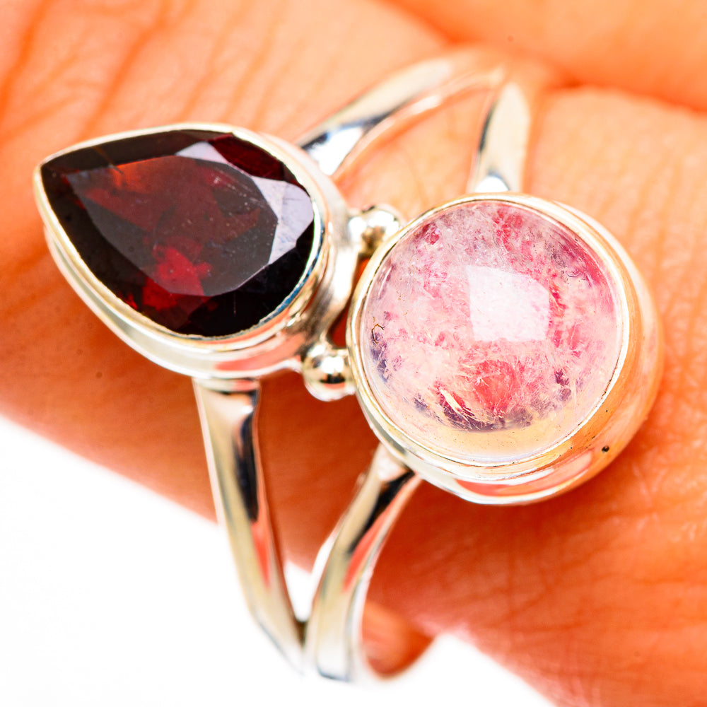 Pink Moonstone Rings handcrafted by Ana Silver Co - RING113045