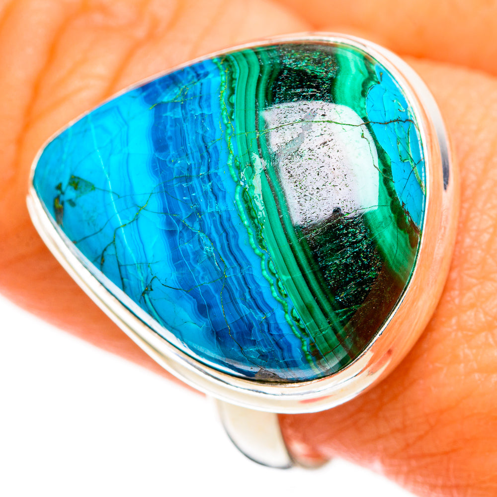 Malachite In Chrysocolla Rings handcrafted by Ana Silver Co - RING113046