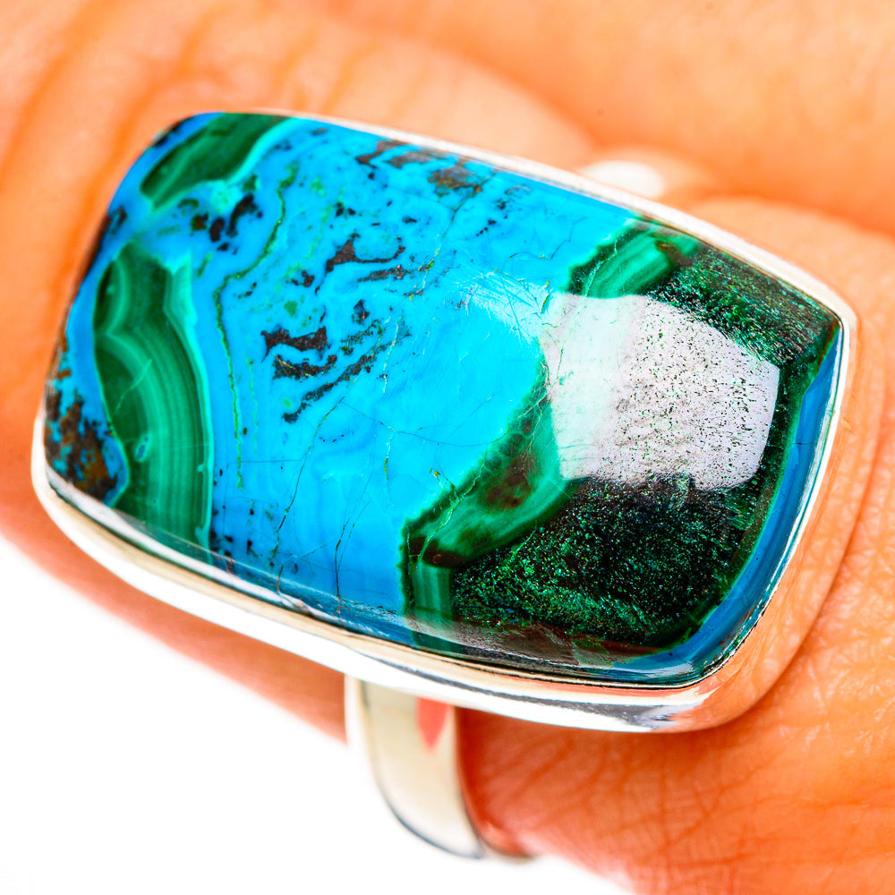 Malachite In Chrysocolla Rings handcrafted by Ana Silver Co - RING113047