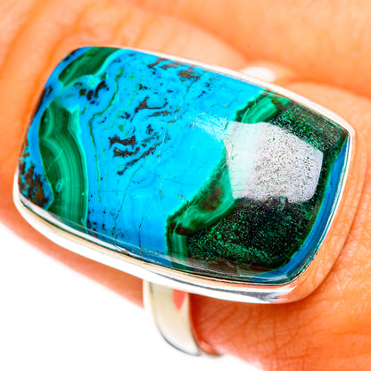 Malachite In Chrysocolla Rings handcrafted by Ana Silver Co - RING113047