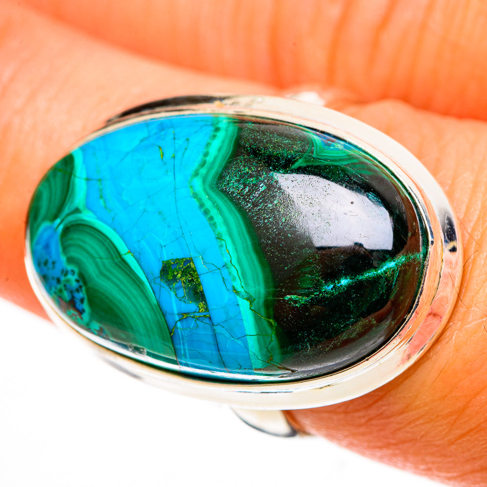 Malachite In Chrysocolla Rings handcrafted by Ana Silver Co - RING113048
