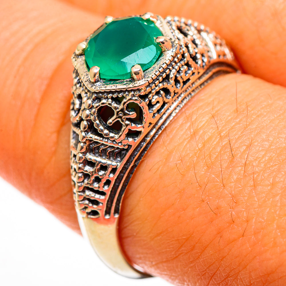 Green Onyx Rings handcrafted by Ana Silver Co - RING113056