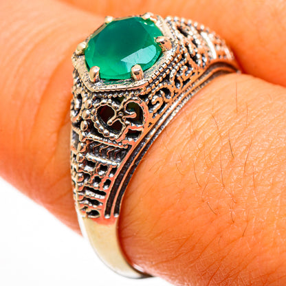Green Onyx Rings handcrafted by Ana Silver Co - RING113056