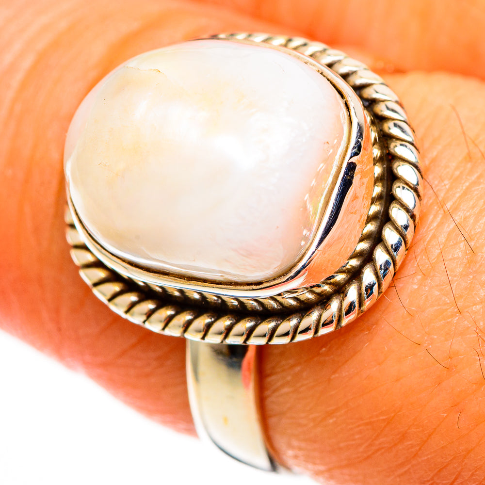 Cultured Pearl Rings handcrafted by Ana Silver Co - RING113070
