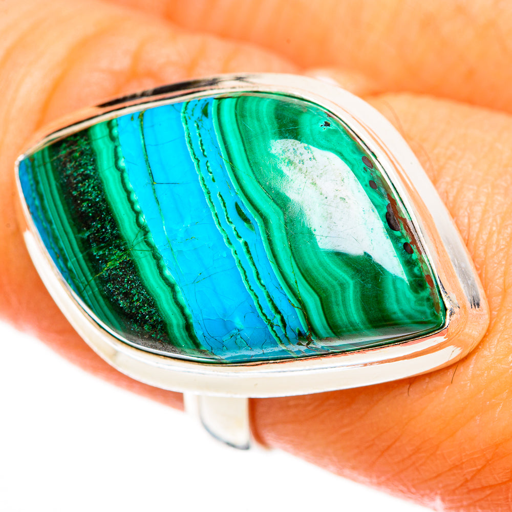 Malachite In Chrysocolla Rings handcrafted by Ana Silver Co - RING113074