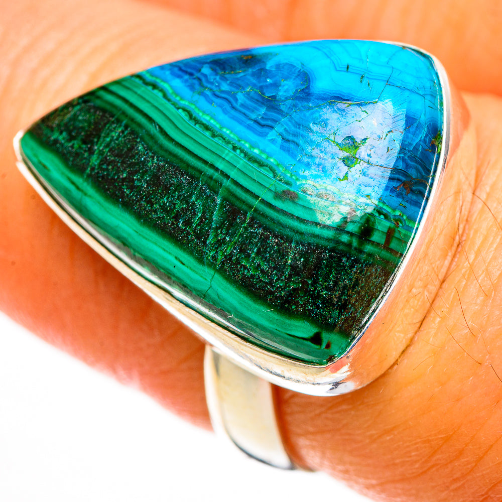 Malachite In Chrysocolla Rings handcrafted by Ana Silver Co - RING113075