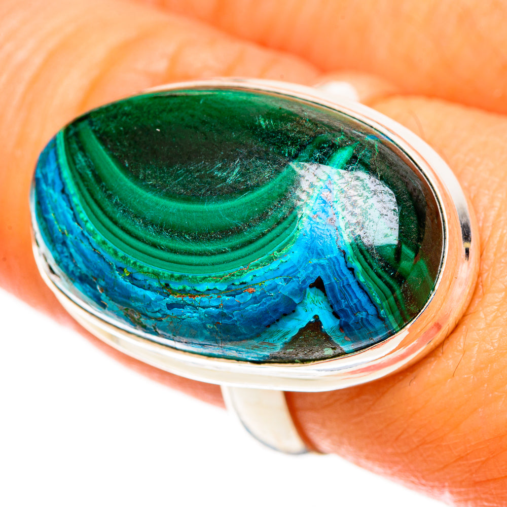 Malachite In Chrysocolla Rings handcrafted by Ana Silver Co - RING113077