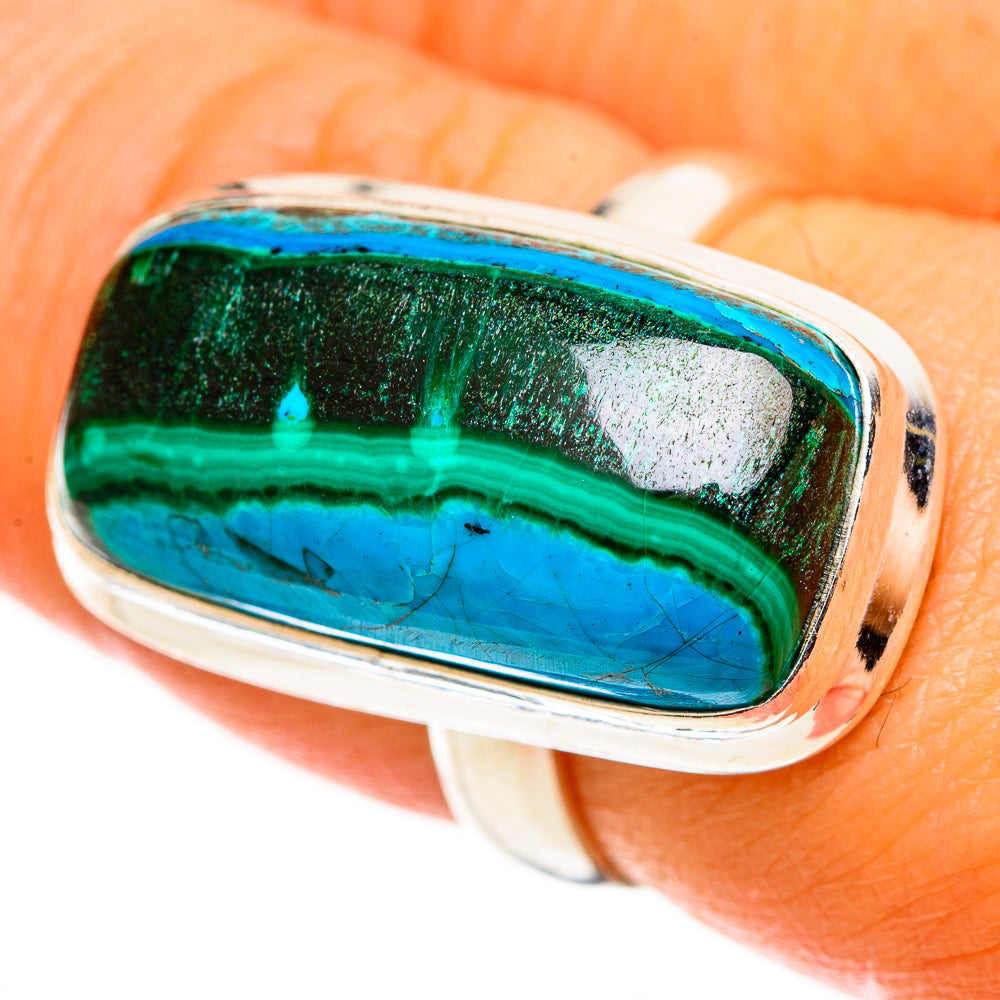 Malachite In Chrysocolla Rings handcrafted by Ana Silver Co - RING113078