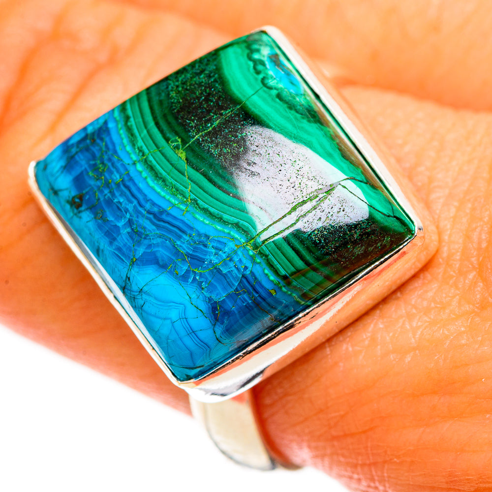 Malachite In Chrysocolla Rings handcrafted by Ana Silver Co - RING113079