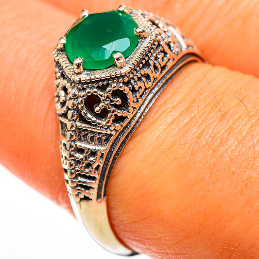 Green Onyx Rings handcrafted by Ana Silver Co - RING113089