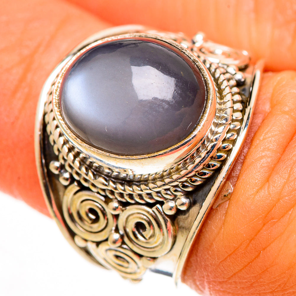Peach Moonstone Rings handcrafted by Ana Silver Co - RING113090