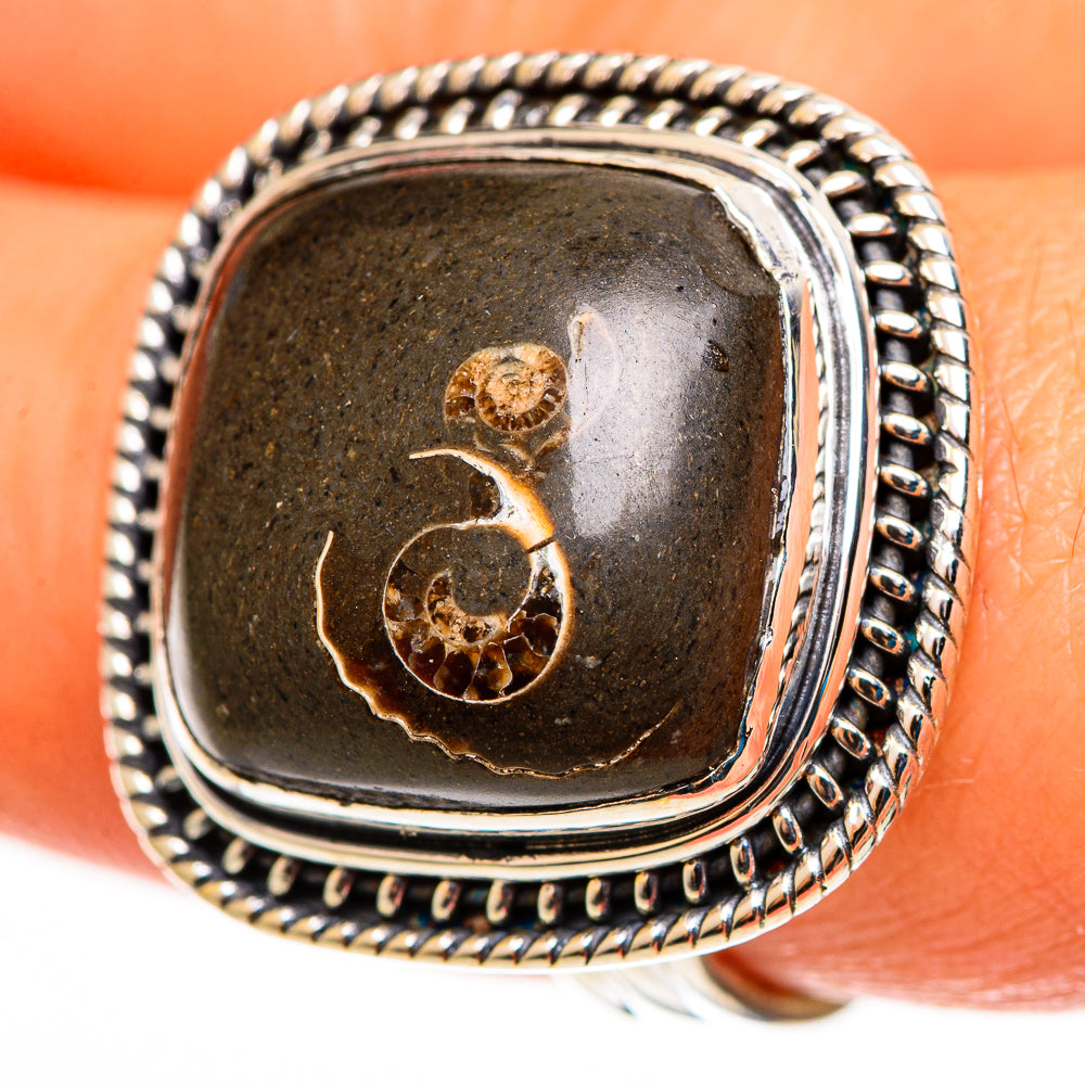 Turritella Agate Rings handcrafted by Ana Silver Co - RING113091