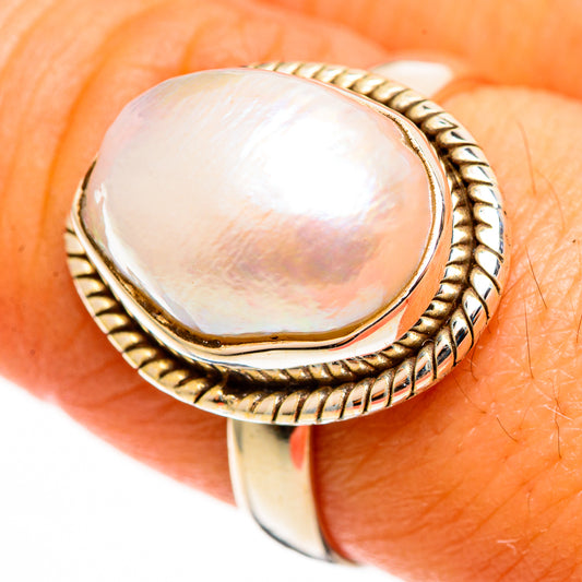 Cultured Pearl Rings handcrafted by Ana Silver Co - RING113104