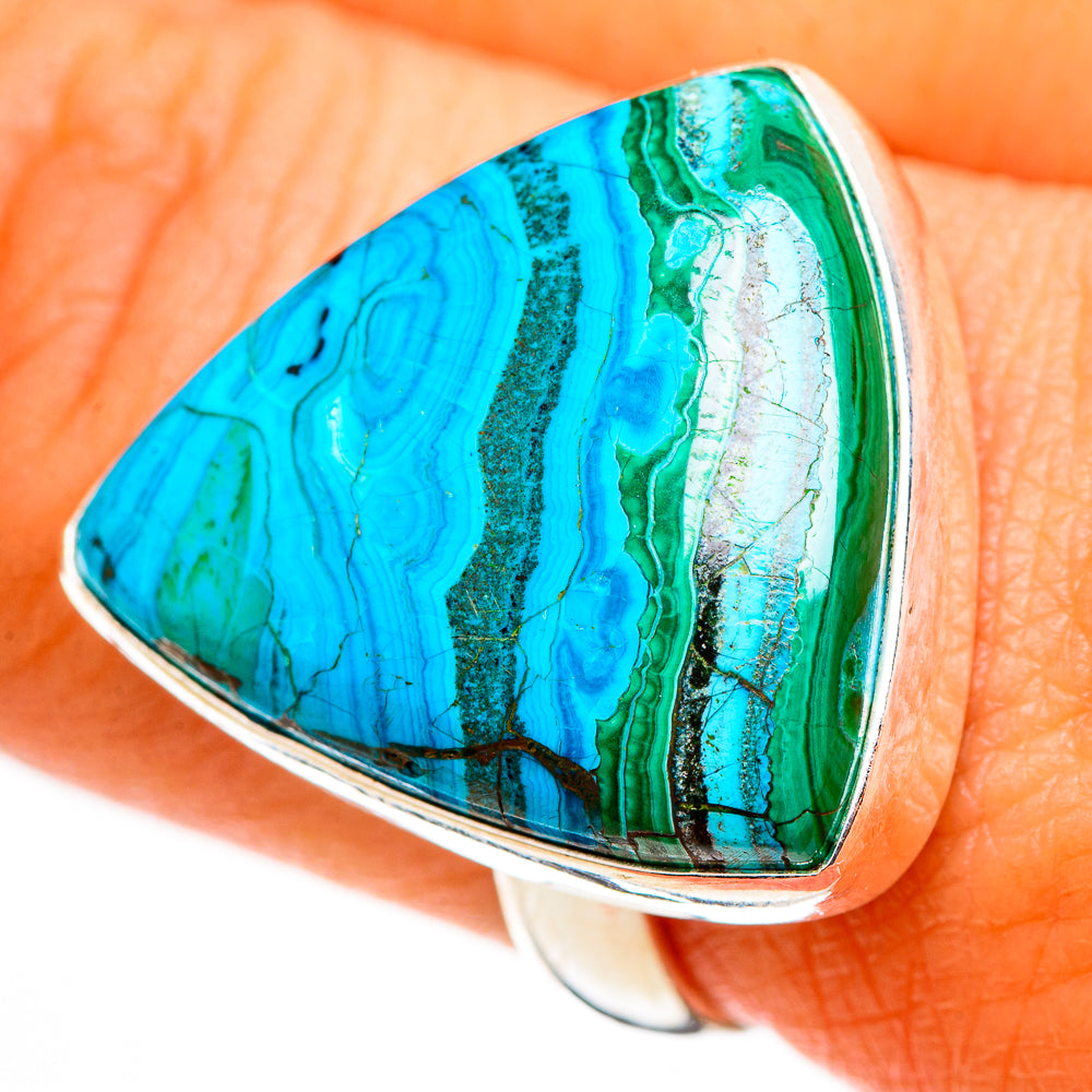 Malachite In Chrysocolla Rings handcrafted by Ana Silver Co - RING113108