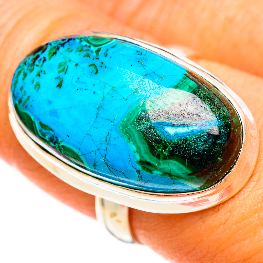 Malachite In Chrysocolla Rings handcrafted by Ana Silver Co - RING113110